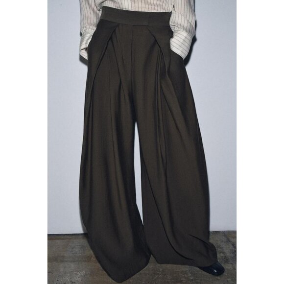 ZARA ZW COLLECTION FRONT PLEAT TROUSERS - Picture 3 of 9